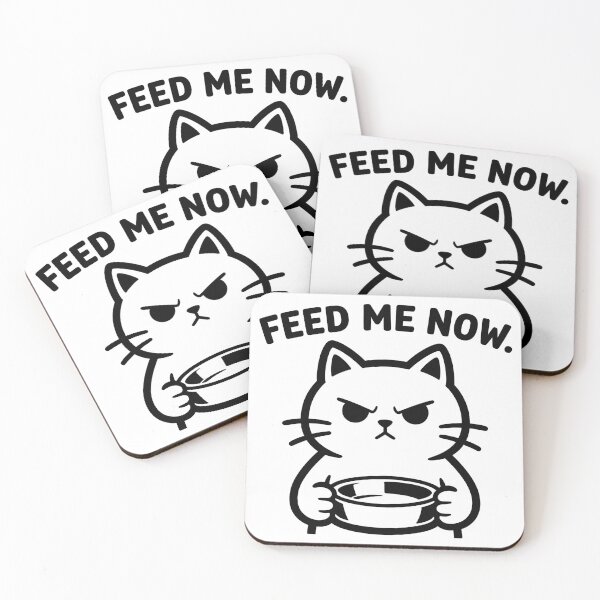 Item preview, Feed Me Now Demanding Cat Meme designed and sold by DetalleXL.