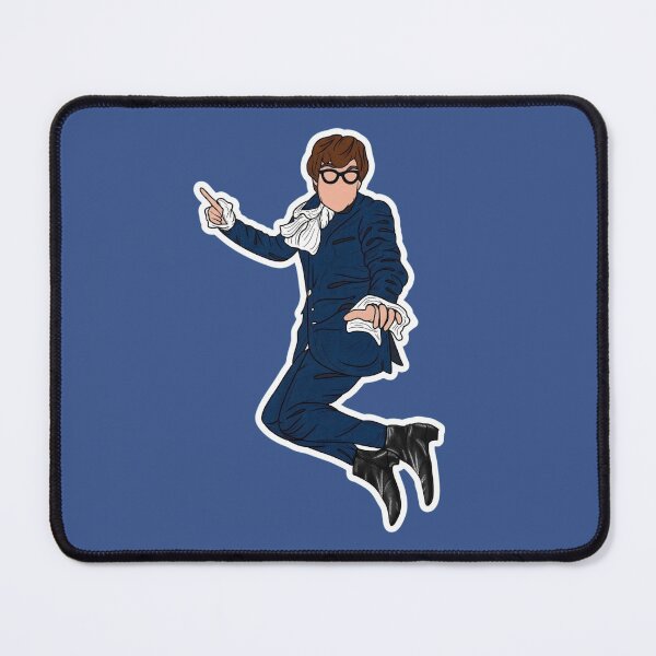 Item preview, Austin Powers Groovy Jumping Sticker Funny 60s Spy Blue Suit Retro Pop Art Fan Art Gift designed and sold by Velustro Shop.