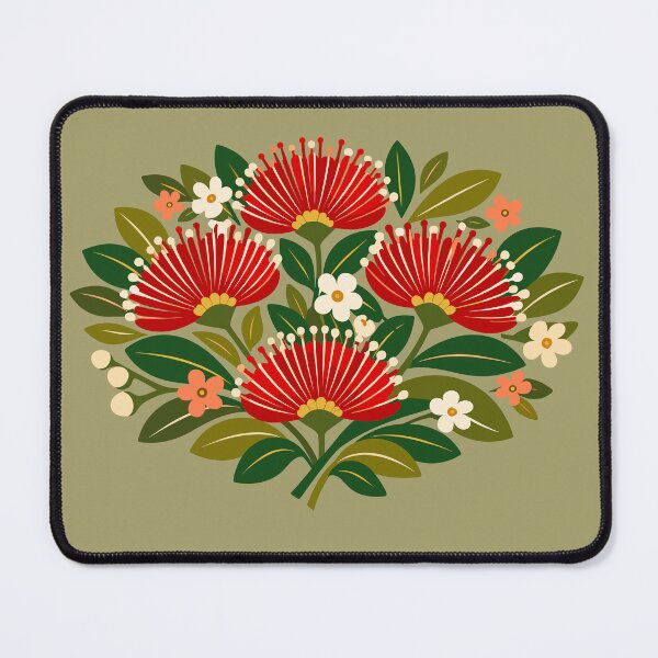 Item preview, Retro Pōhutukawa Floral – Kiwiana Botanical Pattern designed and sold by MvuuStudio.