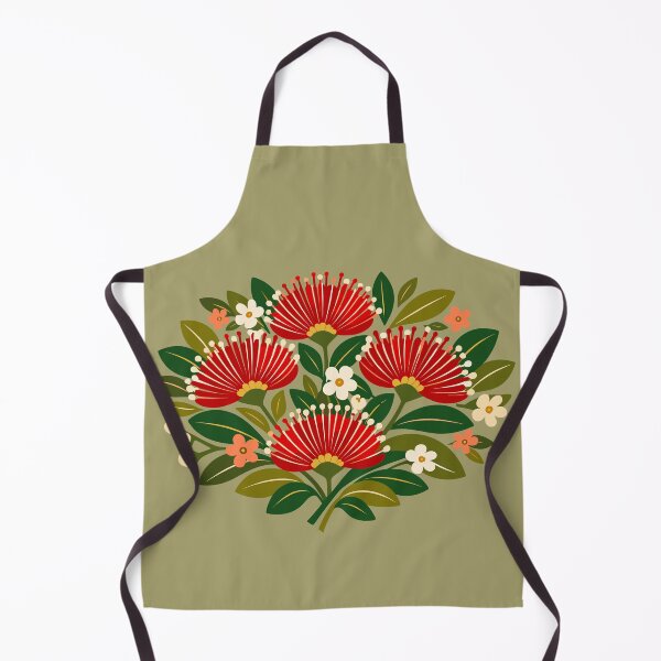 Item preview, Retro Pōhutukawa Floral – Kiwiana Botanical Pattern designed and sold by MvuuStudio.