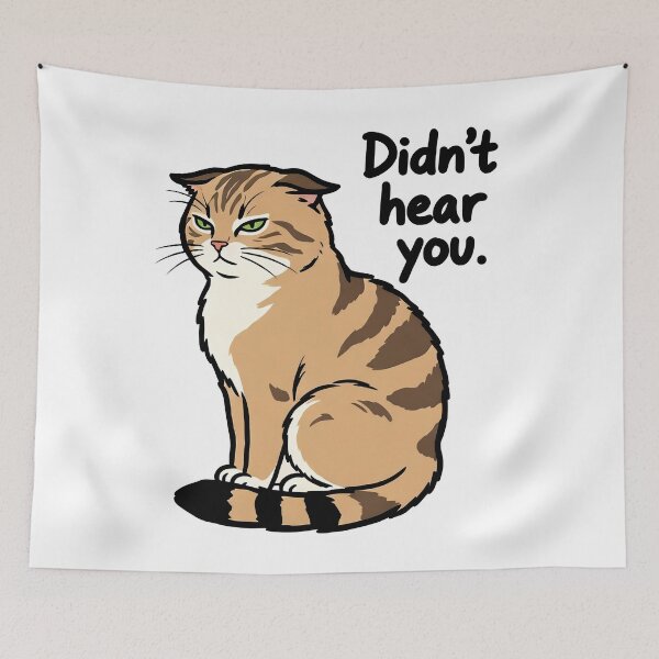 Item preview, Didn't Hear You Minimalist Cat Design designed and sold by DetalleXL.