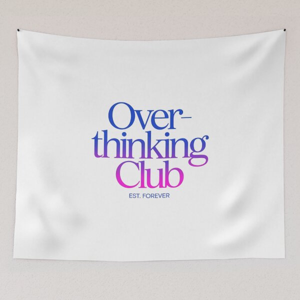 Item preview, Overthinking Club Shirt, Introvert Humor Tee, Mental Health Aesthetic brafdesign designed and sold by Brafdesign.