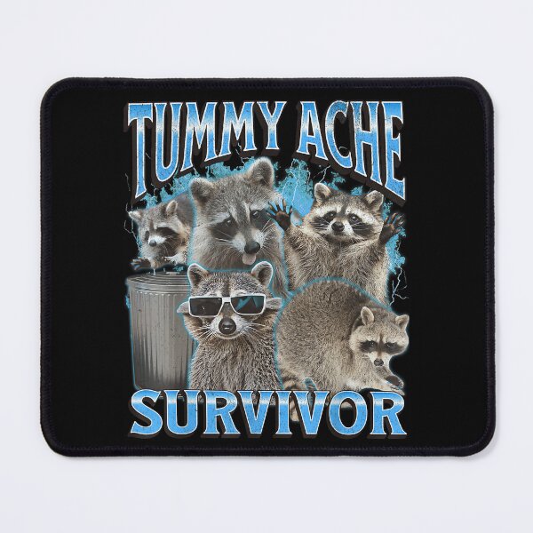 Item preview, Tummy Ache Funny Raccoon Meme Bootleg Graphic 90s designed and sold by PaulTSchafer.