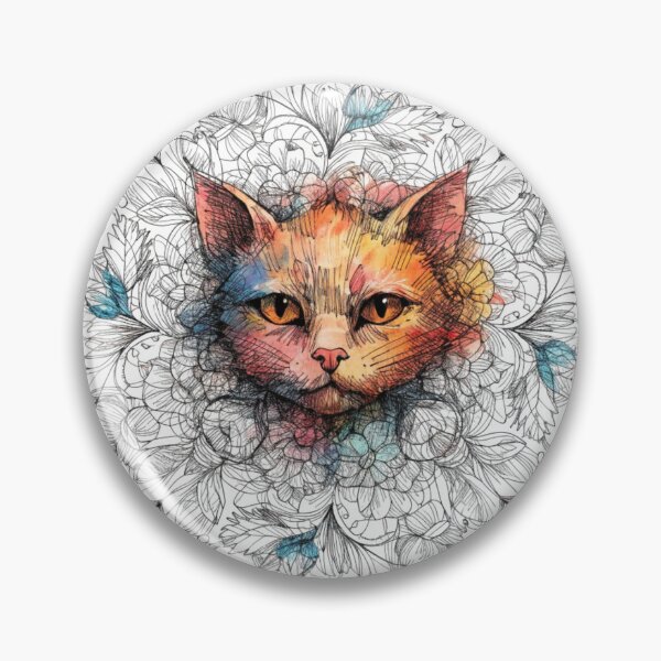Artikelvorschau, Boho Mandala Cat Illustration | Floral Tribal Cat Art | Vintage Ethnic Animal Design entworfen und verkauft von Anime9122.