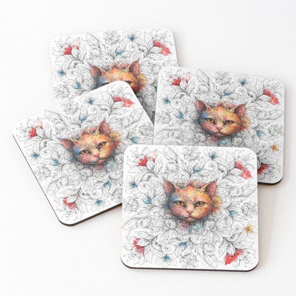 Artikelvorschau, Boho Mandala Cat Illustration | Floral Tribal Cat Art | Vintage Ethnic Animal Design entworfen und verkauft von Anime9122.