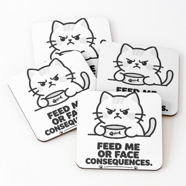 Item preview, Feed Me Or Face Consequences Cat Meme designed and sold by DetalleXL.