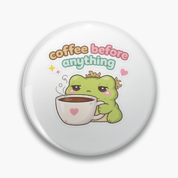 Item preview, Kawaii Frog “Coffee Before Anything” | Cute Frog Coffee Sticker designed and sold by AidaAviles.