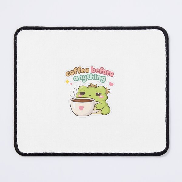Item preview, Kawaii Frog “Coffee Before Anything” | Cute Frog Coffee Sticker designed and sold by AidaAviles.
