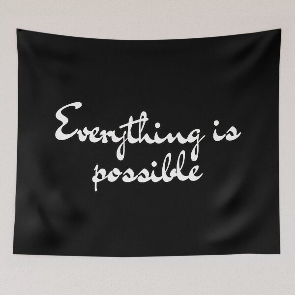 Item preview, Everything is Possible Inspirational Script Art white designed and sold by designmari.