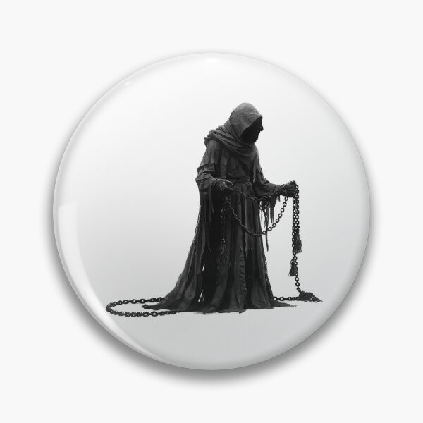 Item preview, Dark Hooded Wraith with Chains | Gothic Grim Reaper Fantasy Art designed and sold by inkoutninja.