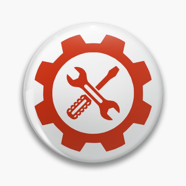 Item preview, Red Gear with Crossed Wrench and Screwdriver Icon designed and sold by octozap.