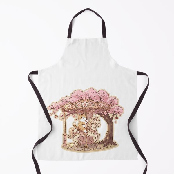 Item preview, Happy Ginger Cat Riding Carousel Horse Whimsical Art designed and sold by NoopnyangStudio.
