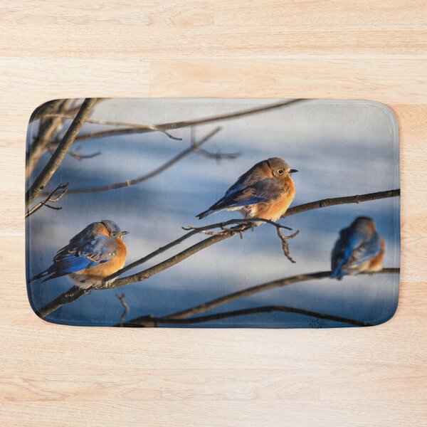 Item preview, Three Eastern Bluebirds On A Cold Winter Day designed and sold by Lois  Bryan.