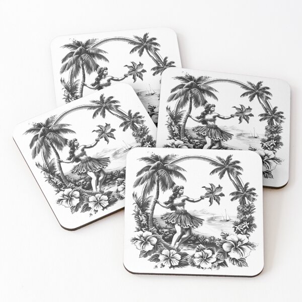 Item preview, Tropical Hula Dancer Paradise | Hawaiian Floral Beach Art designed and sold by inkoutninja.