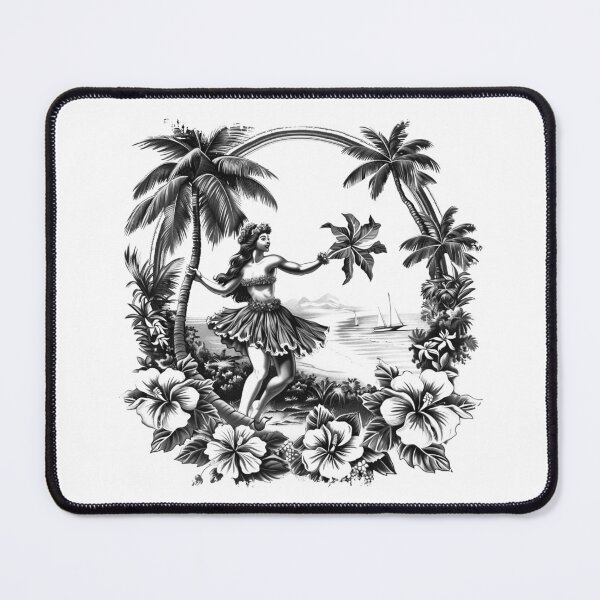Item preview, Tropical Hula Dancer Paradise | Hawaiian Floral Beach Art designed and sold by inkoutninja.