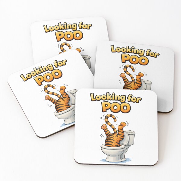 Item preview, Looking for Poo – Funny Cartoon Tiger Bathroom Humor Shirt designed and sold by CrazyGirlllc.