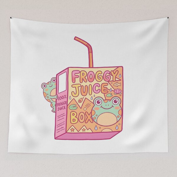 Item preview, Cute Froggy Juice Box – Kawaii Cartoon Drink Illustration designed and sold by DIRTYSKETCHH.
