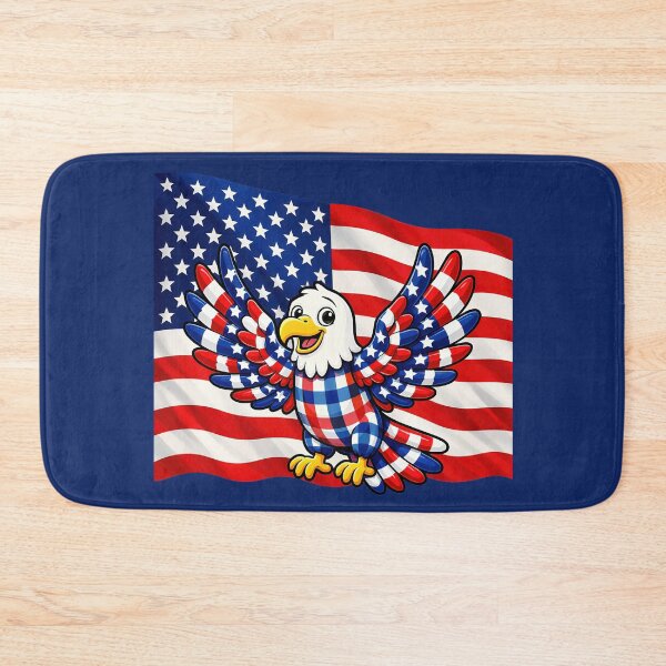 Item preview, Cute Plaid Eagle with American Flag designed and sold by CarolM.