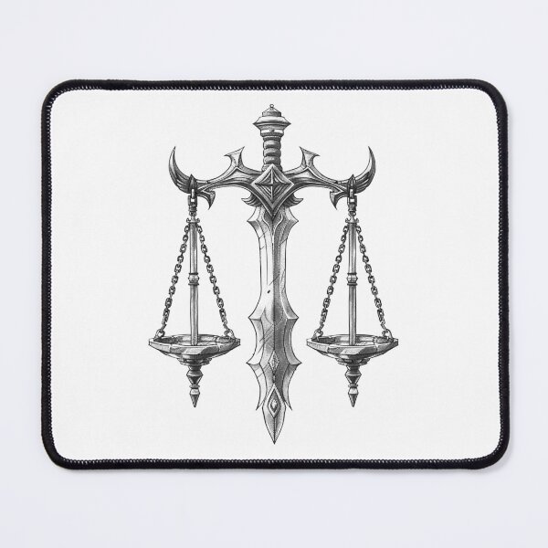 Item preview, Gothic Scales of Justice Sword | Dark Fantasy Balance Symbol Art designed and sold by inkoutninja.