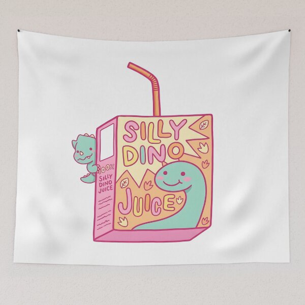Item preview, Cute Silly Dino Juice Box – Kawaii Cartoon Drink Illustration designed and sold by DIRTYSKETCHH.