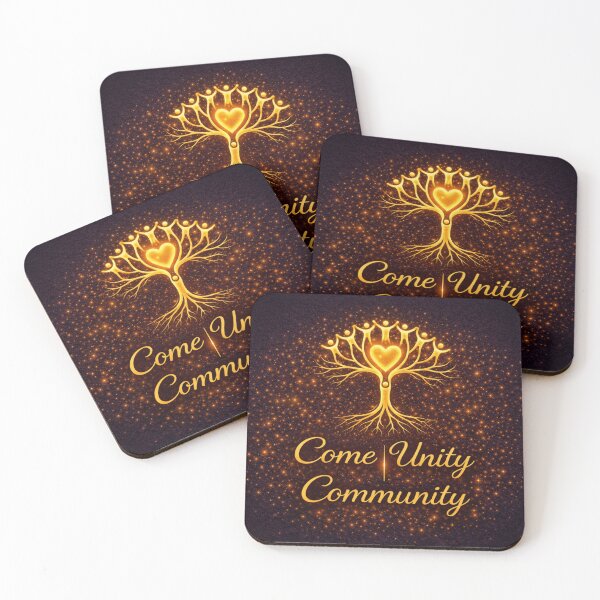 Item preview, Come Unity | Community – Navy & Gold Inspirational Quote designed and sold by Pristine Origin Arts.