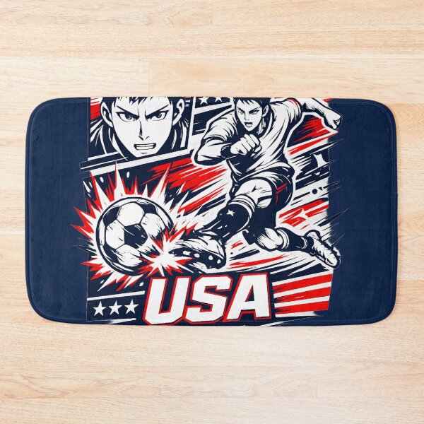 Item preview, USA Manga Soccer T-Shirt – Street Football Anime Style Graphic, Red White Blue Sports Design designed and sold by JonelCrafts.