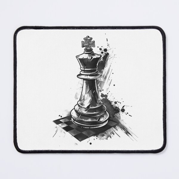 Item preview, Abstract Chess King | Bold Monochrome Strategy Art designed and sold by inkoutninja.