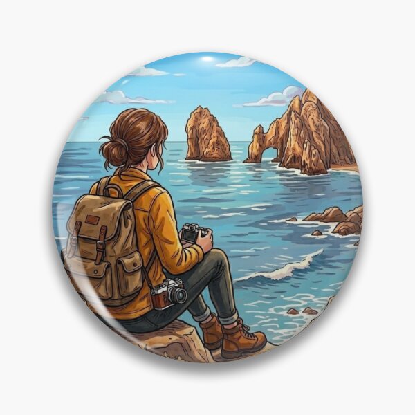 Item preview, Vintage Solo Female Travel Los Cabos- Mexico Adventure Art designed and sold by Bloom & Quiet .