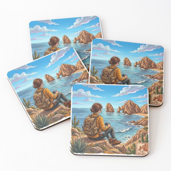 Item preview, Vintage Solo Female Travel Los Cabos- Mexico Adventure Art designed and sold by Bloom & Quiet .