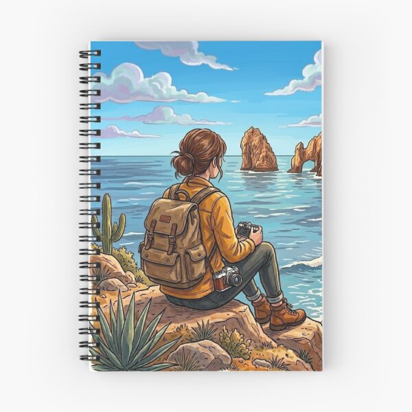 Item preview, Vintage Solo Female Travel Los Cabos- Mexico Adventure Art designed and sold by Bloom & Quiet .
