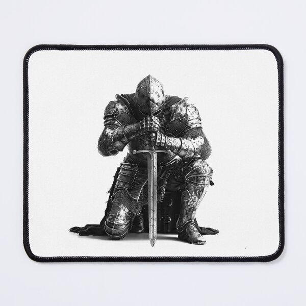 Item preview, Praying Medieval Knight | Dark Fantasy Armor Warrior Art designed and sold by inkoutninja.