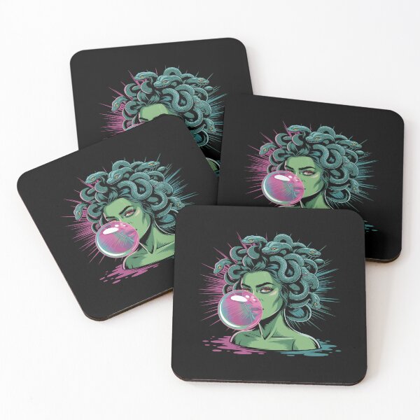 Item preview, Medusa Blowing Pink Bubblegum Bubble Mythological designed and sold by Dressed For  Duty.