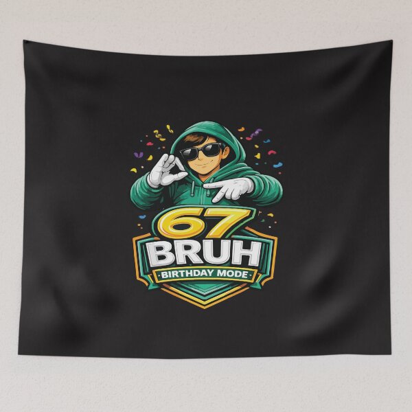 Item preview, 67 Bruh Birthday Mode Funny Meme 67th Birthday Party Gift Design designed and sold by kiralynstration.
