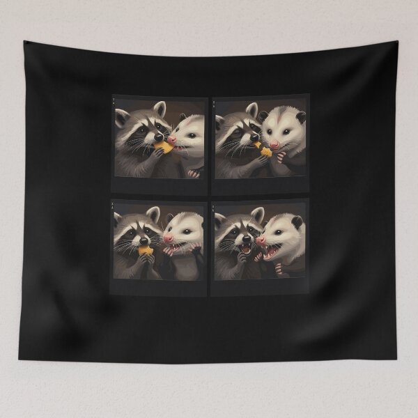 Item preview, Possum and Raccoon Photobooth Selfie Trash Feral designed and sold by Dressed For  Duty.