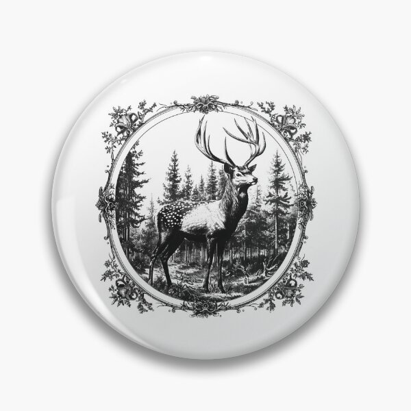 Item preview, Majestic Woodland Stag | Forest Deer Nature Illustration designed and sold by inkoutninja.