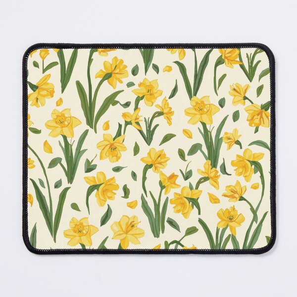 Item preview, Daffodil Floral Pattern On Ivory Cream Background designed and sold by burbankdesigns.