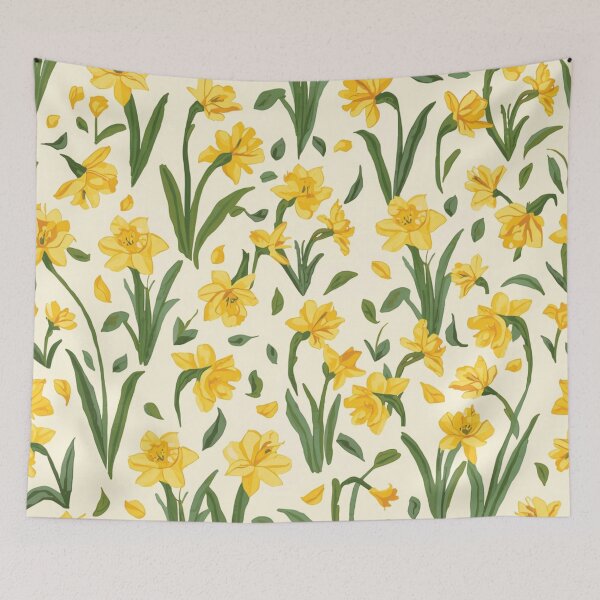 Item preview, Daffodil Floral Pattern On Ivory Cream Background designed and sold by burbankdesigns.