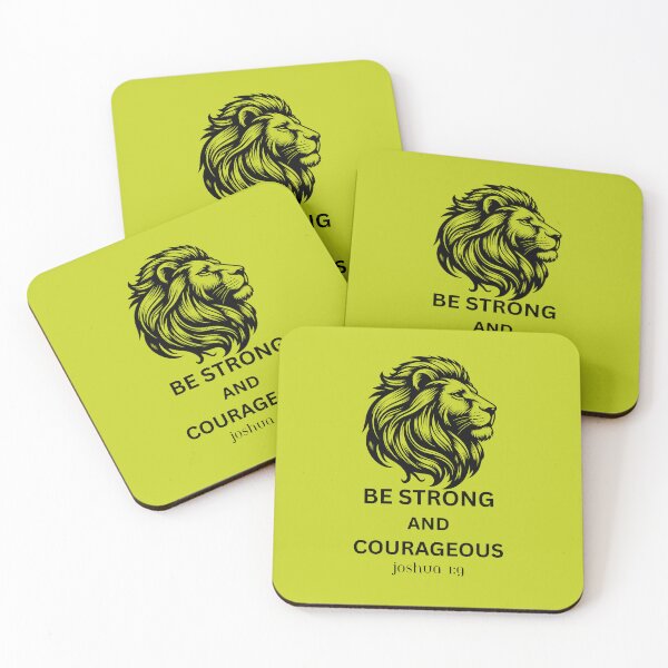 Item preview, Be Strong and Courageous Lion Design – Joshua 1:9 Christian Motivation T-Shirt & Wall Art designed and sold by photoart1854.