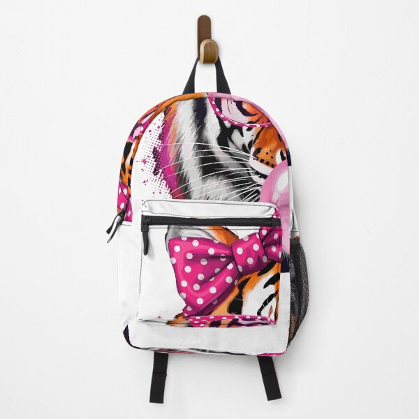 Item preview, Tiger with Glasses Bubblegum and Pink Bow designed and sold by Dressed For Duty.
