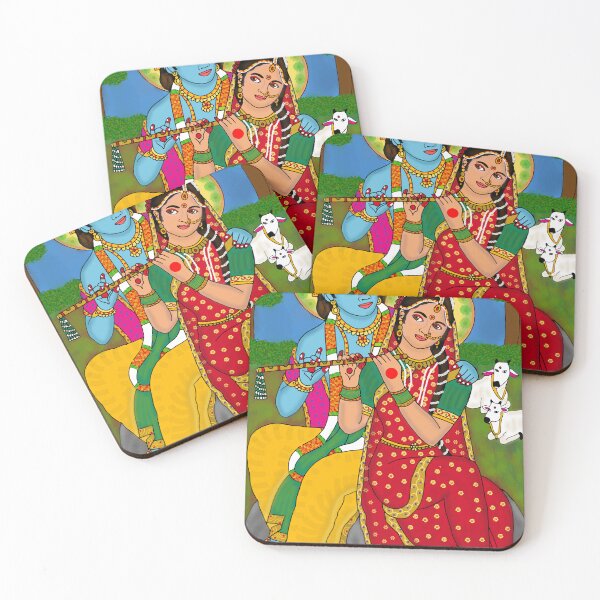 Item preview, Radha Krishna Divine Love Artwork – Hindu Spiritual Illustration designed and sold by Harshit_Digital_Arts.