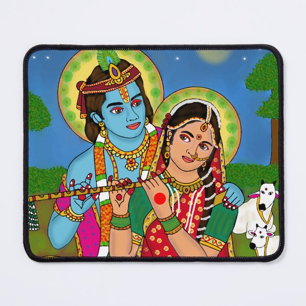 Item preview, Radha Krishna Divine Love Artwork – Hindu Spiritual Illustration designed and sold by Harshit_Digital_Arts.