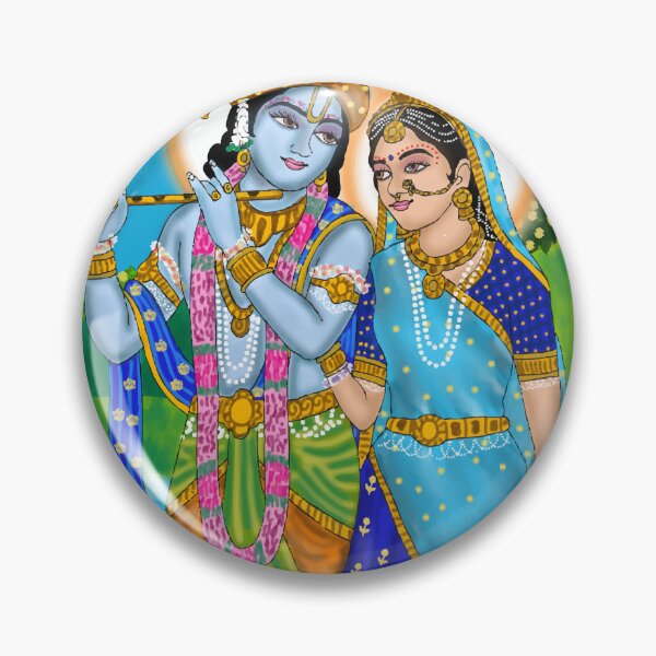 Item preview, Shri Radha Krishna Illustration – Romantic Hindu Mythology Art designed and sold by Harshit_Digital_Arts.