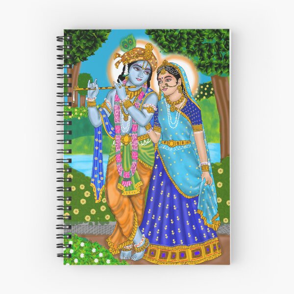 Item preview, Shri Radha Krishna Illustration – Romantic Hindu Mythology Art designed and sold by Harshit_Digital_Arts.