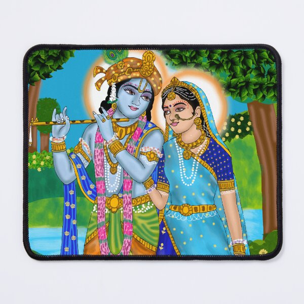 Item preview, Shri Radha Krishna Illustration – Romantic Hindu Mythology Art designed and sold by Harshit_Digital_Arts.