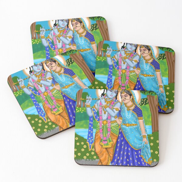 Item preview, Shri Radha Krishna Illustration – Romantic Hindu Mythology Art designed and sold by Harshit_Digital_Arts.