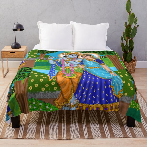 Item preview, Shri Radha Krishna Illustration – Romantic Hindu Mythology Art designed and sold by Harshit_Digital_Arts.