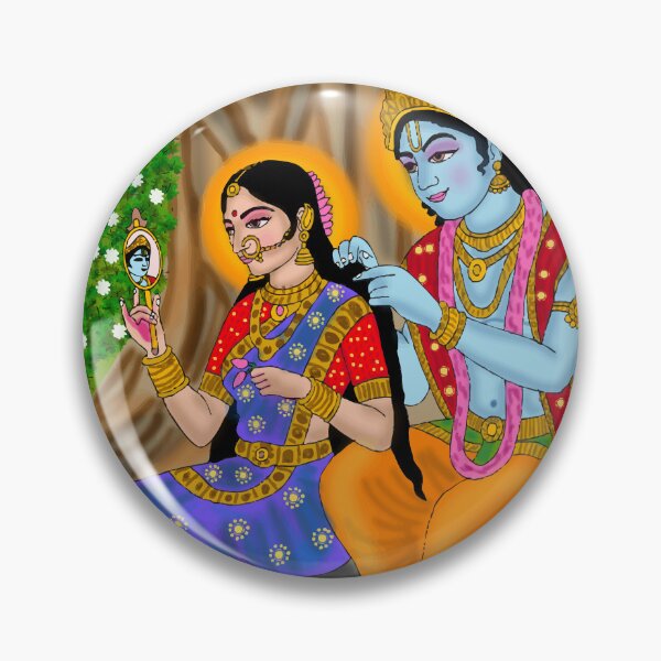 Item preview, Krishna Radha Spiritual Artwork – Eternal Devotion Hindu Art Design designed and sold by Harshit_Digital_Arts.