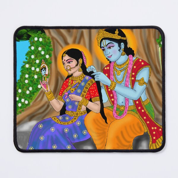 Item preview, Krishna Radha Spiritual Artwork – Eternal Devotion Hindu Art Design designed and sold by Harshit_Digital_Arts.