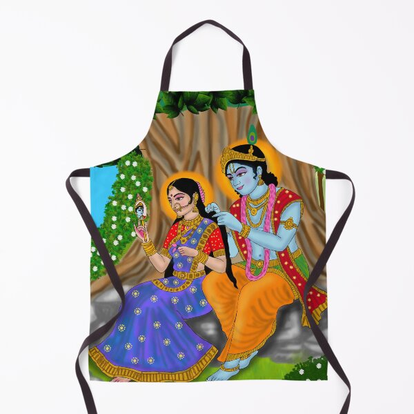 Item preview, Krishna Radha Spiritual Artwork – Eternal Devotion Hindu Art Design designed and sold by Harshit_Digital_Arts.