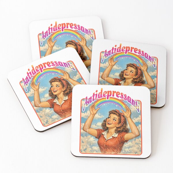 Item preview, Antidepressants — Retro Dark-Humor Rainbow Cartoon designed and sold by Nacho Average Designs.